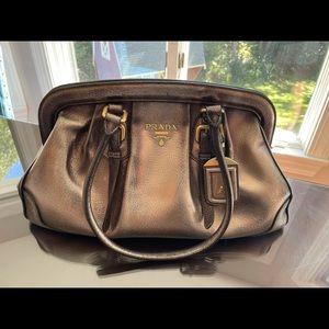 Vintage PRADA gold/bronze purse